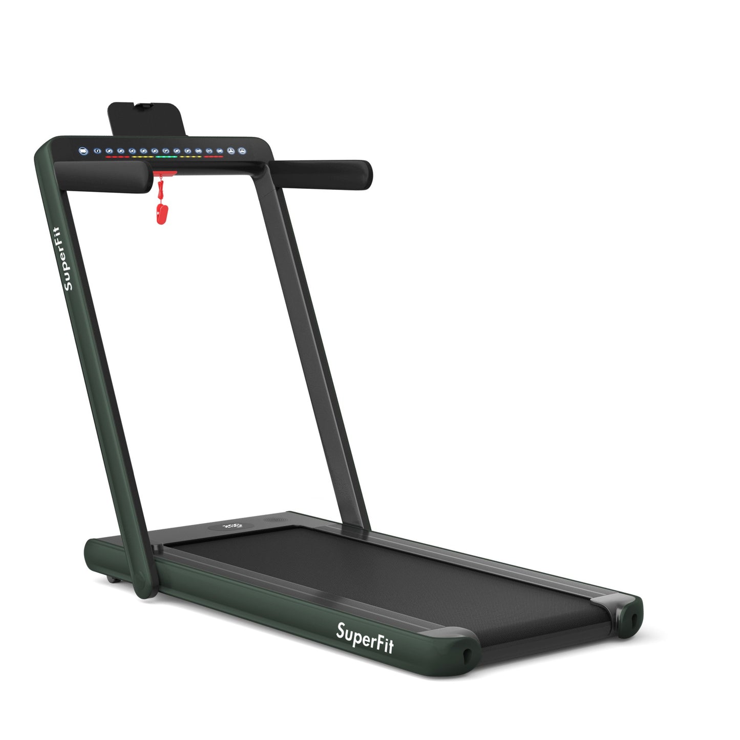 2-in-1 Electric Motorized Folding Treadmill with Dual Display-Black
