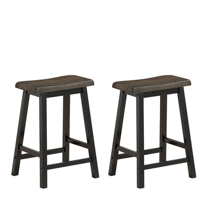 24 Inch Height Set of 2 Home Kitchen Dining Room Bar Stools-Coffee