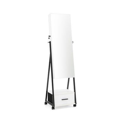 Jewelry Cabinet with Full-Length Mirror-Black