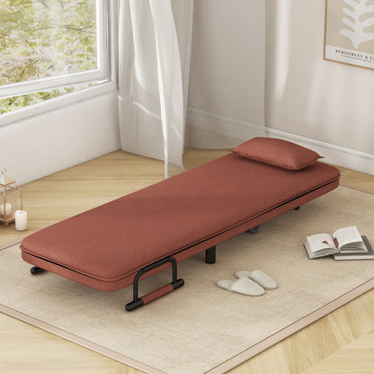 3-in-1 Convertible Sofa Bed with 5-Position Adjustable Backrest and Lumbar Pillow-Blue