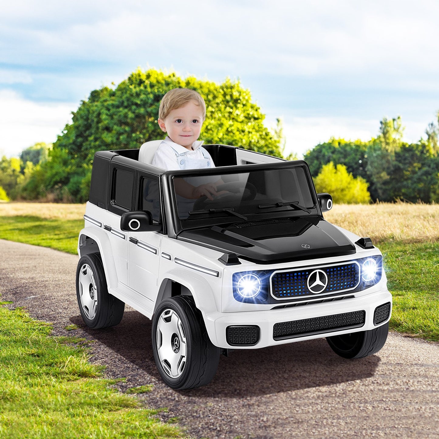 12V Licensed Mercedes-Benz EQG Kids Ride On Car with Remote Control-Black