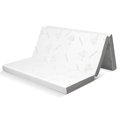 4 Inch Tri-fold Cool Gel Memory Foam Mattress-Queen Size
