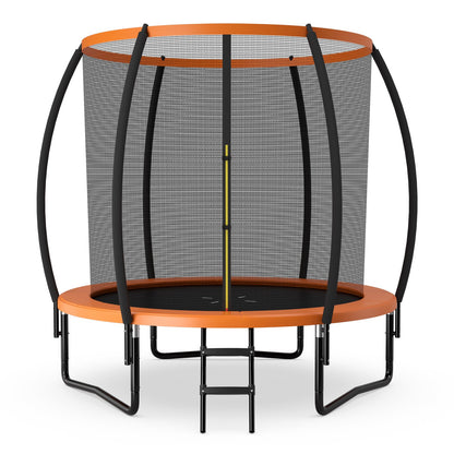 10 Feet ASTM Approved Recreational Trampoline with Ladder-Black