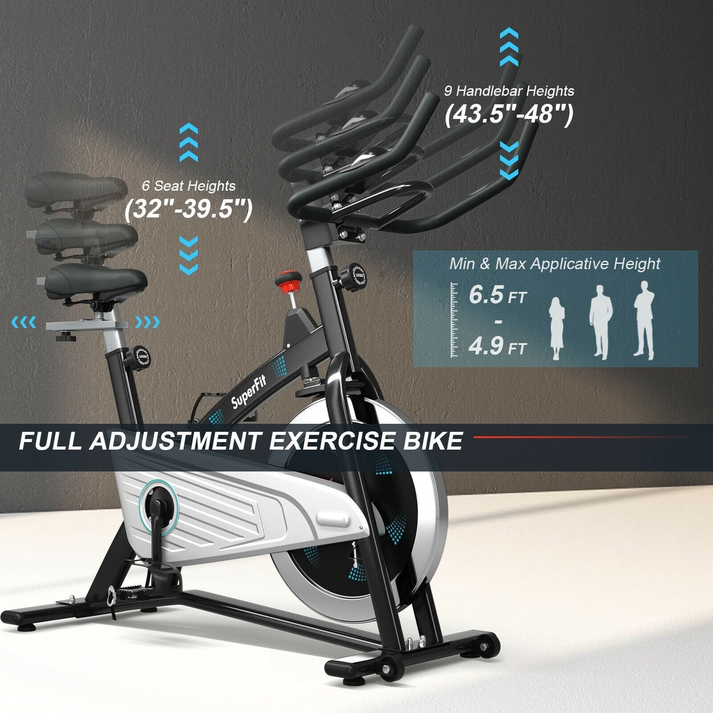 30Lbs Magnetic Fixed Indoor Training Bicycle with Monitor for Gym and House