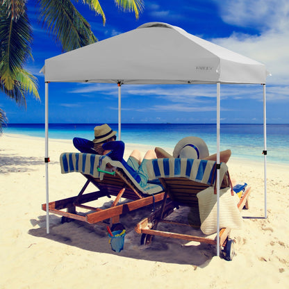 6.6 x 6.6 Feet Outdoor Pop-up Canopy Tent with Roller Bag-Blue