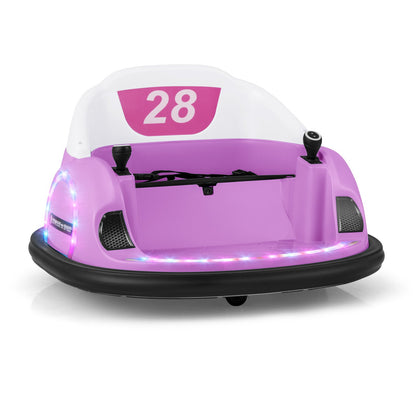 12V 360° Ride on Bumper Car for Toddlers with Remote Control-Light Blue