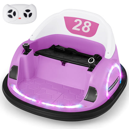 12V 360° Ride on Bumper Car for Toddlers with Remote Control-Light Blue