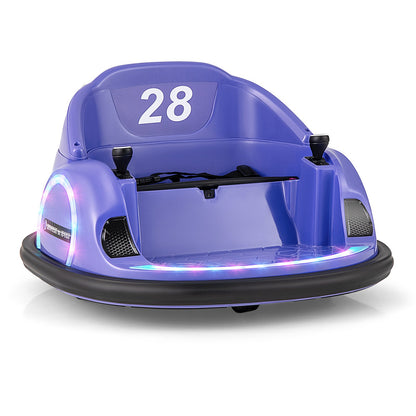 12V 360° Ride on Bumper Car for Toddlers with Remote Control-Light Blue
