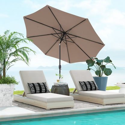 10 Feet Outdoor Patio Umbrella with Tilt Adjustment and Crank-Beige