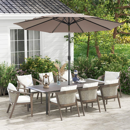 10 Feet Outdoor Patio Umbrella with Tilt Adjustment and Crank-Beige