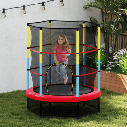 Kids Trampoline Recreational Bounce Jumper with Safety Enclosure Net-Navy