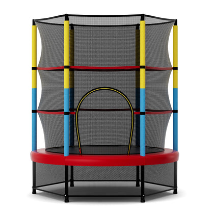 Kids Trampoline Recreational Bounce Jumper with Safety Enclosure Net-Navy