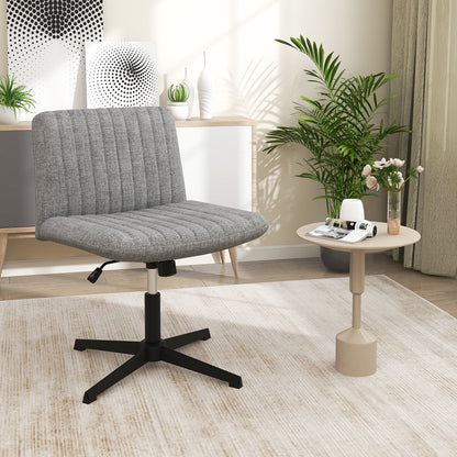 Criss Cross Legged Chair No Wheels 120° Rocking Adjustable Height-Beige
