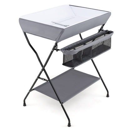 Baby Storage Folding Diaper Changing Table-Black