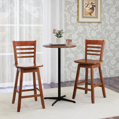 Counter Height Barstools Set of 2 with Footrest for Kitchen Island Bar-Cream White