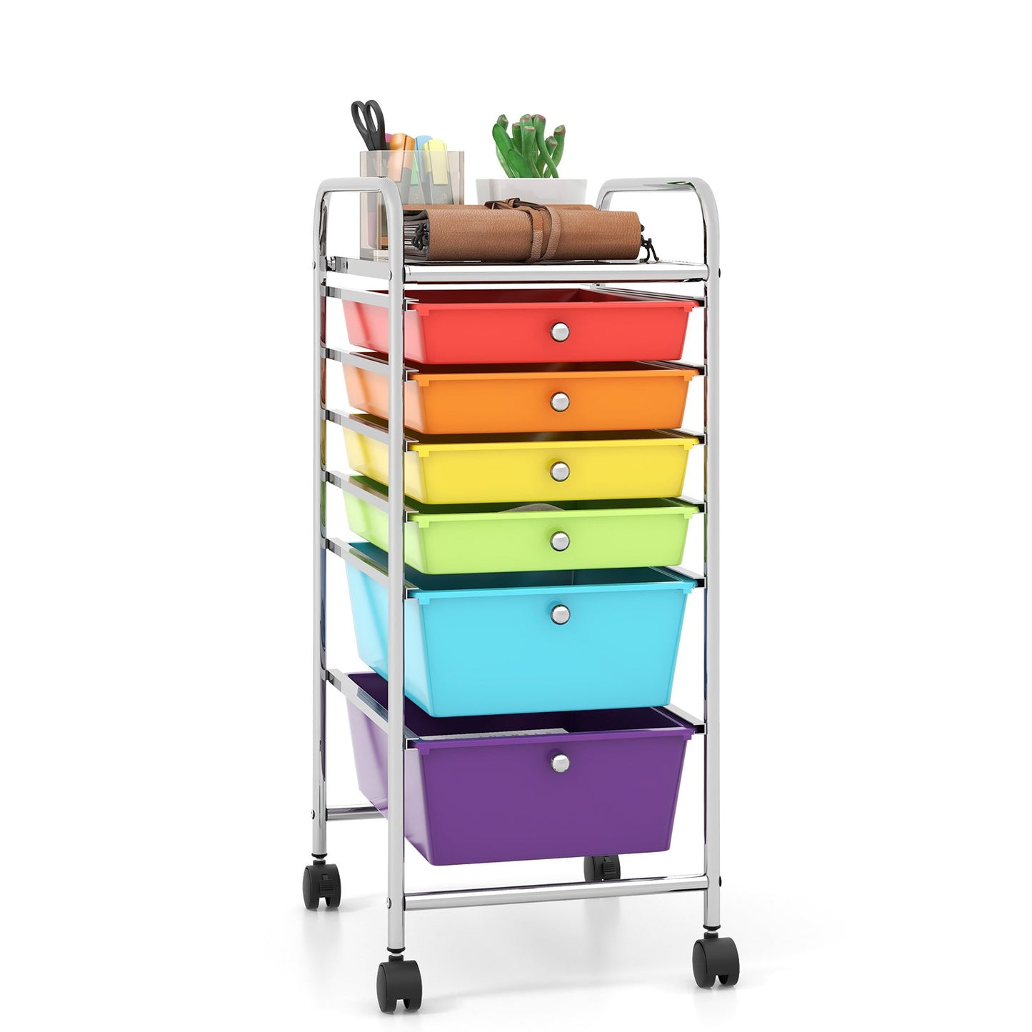 6 Drawers Rolling Storage Cart Organizer-Black