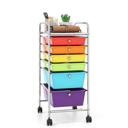 6 Drawers Rolling Storage Cart Organizer-Black