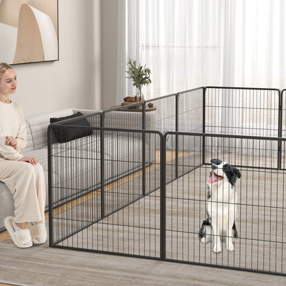 16 Panel 24/32/40 Inches Height Dog Playpen with Lock and Large Door-24 inches