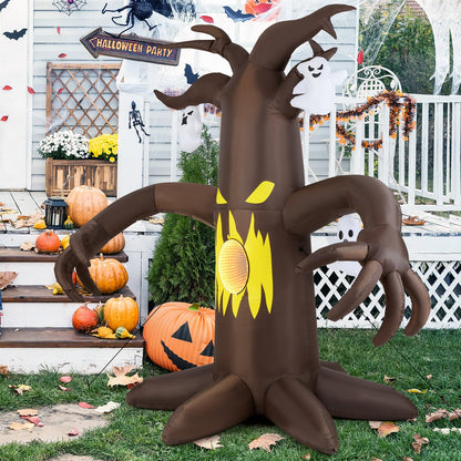 7.8 Ft Halloween Inflatables Scary Dead Tree Halloween Decoration with Ghost