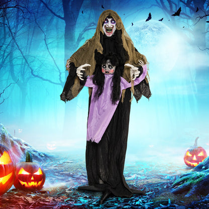 Lighted animated Halloween vampire outdoor decoration with LED for yard or lawn, perfect for spooky holiday outdoor decor.