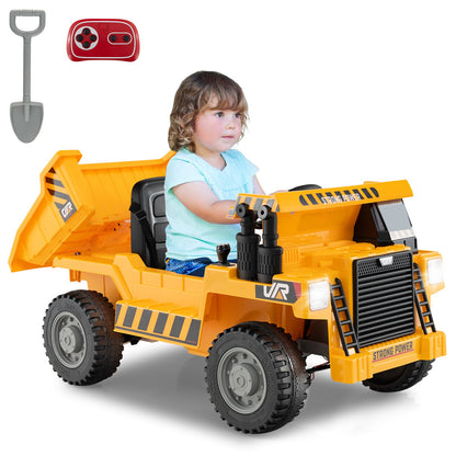 Kids Ride on Dump Truck 12V Ride on Car with Electric Dump Bed-Green