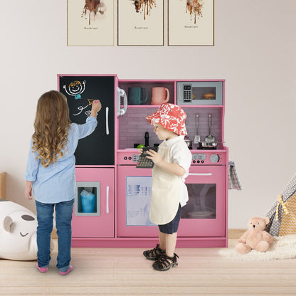 Toddler Pretend Play Kitchen for Boys and Girls 3-6 Years Old-Black