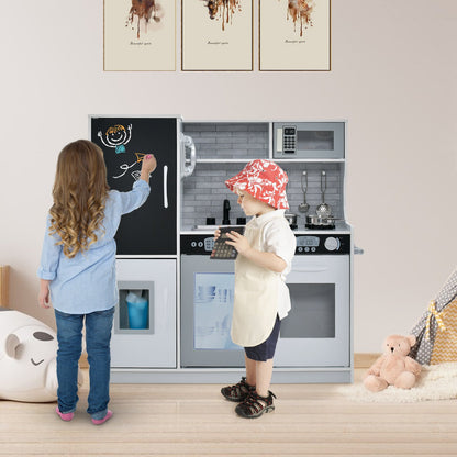 Toddler Pretend Play Kitchen for Boys and Girls 3-6 Years Old-Black