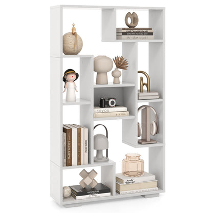 47-Inch Tall Bookshelf for Home Office Living Room-Natural & Black