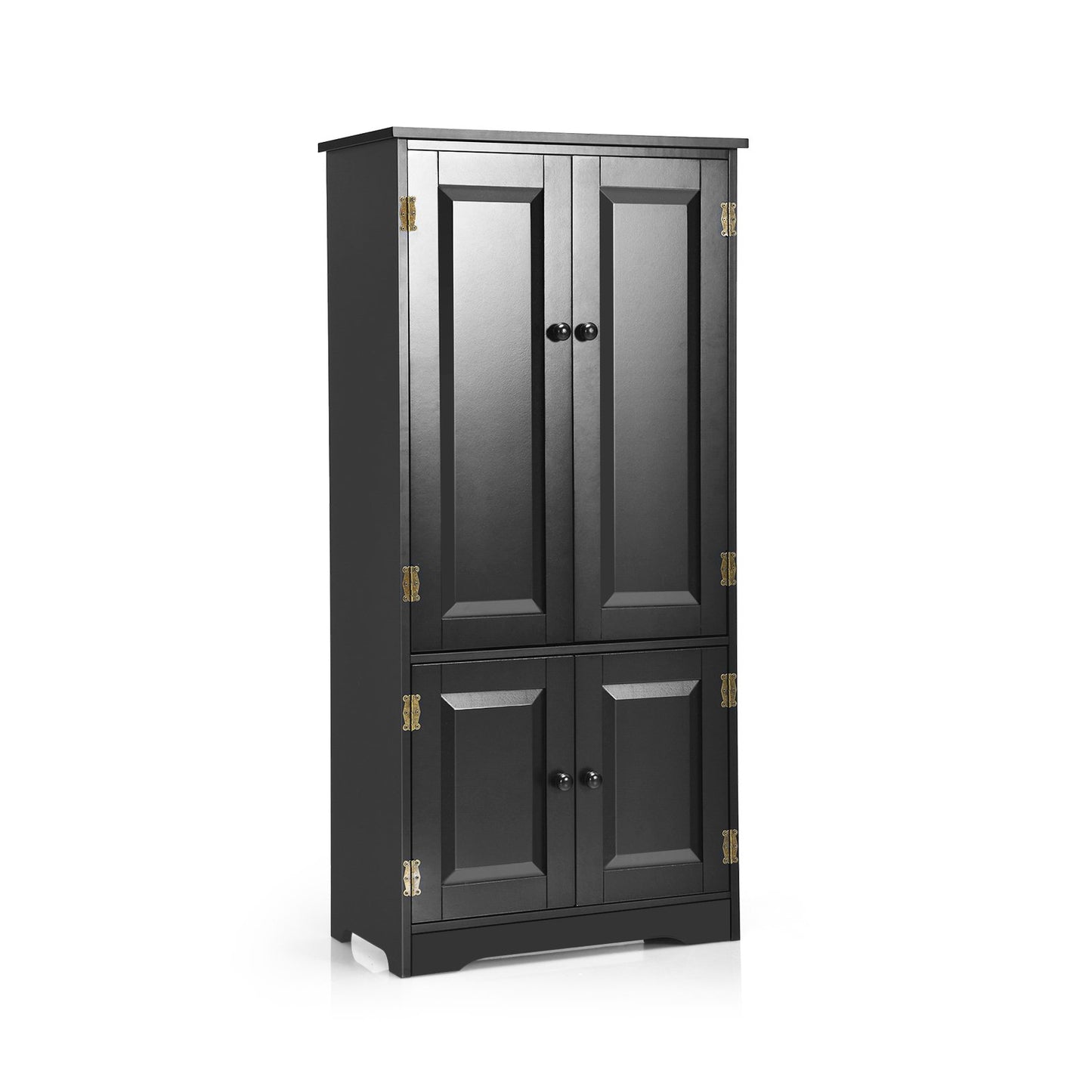 Accent Floor Storage Cabinet with Adjustable Shelves Antique 2-Door-Black