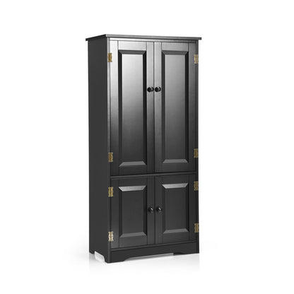 Accent Floor Storage Cabinet with Adjustable Shelves Antique 2-Door-Black