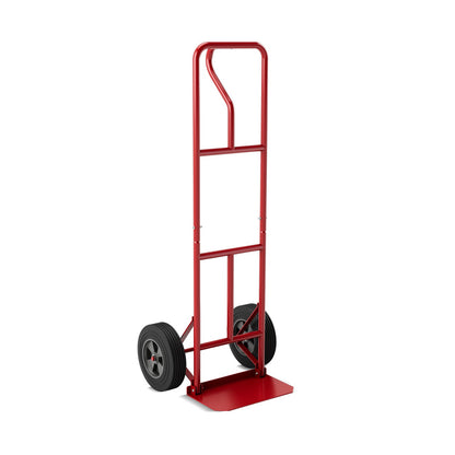 P-Handle Hand Truck with Foldable Load Plate for Warehouse Garage-Black