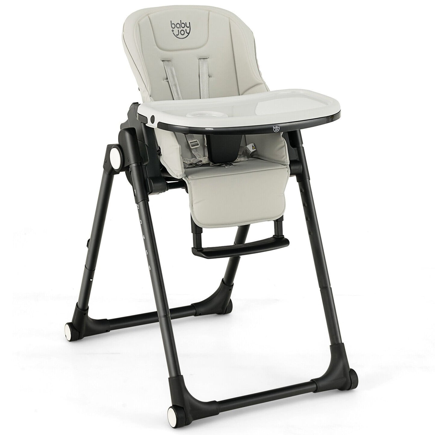 4-in-1 Baby High Chair with 6 Adjustable Heights-Beige