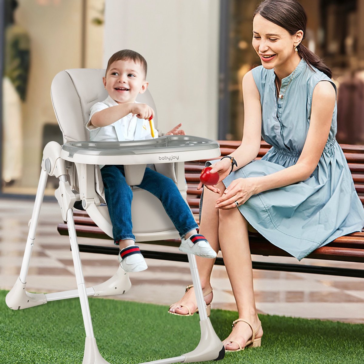 3-In-1 Convertible Baby High Chair for Toddlers-Beige