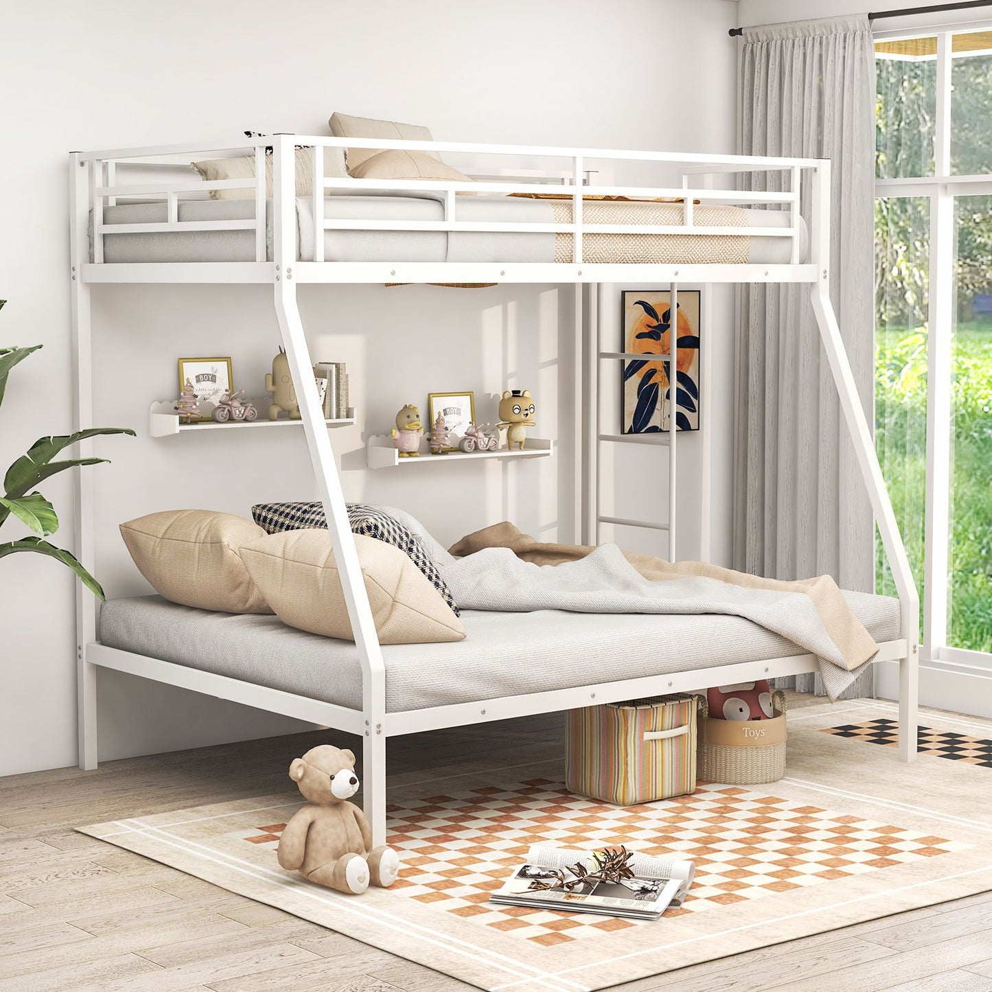 Space-saving Metal Slatted Bed Frame for Teens and Adults Noise-free No Box Spring Needed-Black