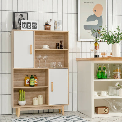 Sideboard Storage Cabinet with Door Shelf-Black
