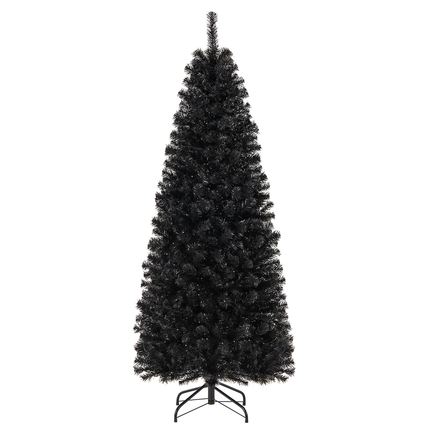 Pre-lit Christmas Halloween Tree with PVC Branch Tips and Warm White Lights-6'