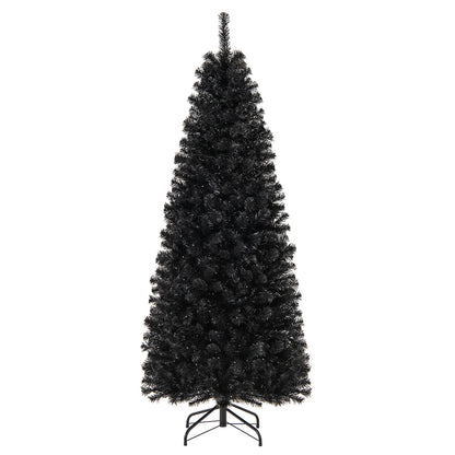 Pre-lit Christmas Halloween Tree with PVC Branch Tips and Warm White Lights-6'