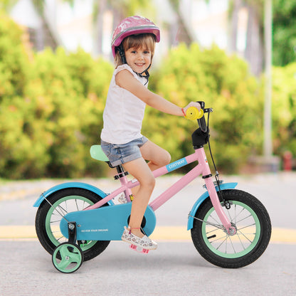 Kids Bike with Adjustable Handlebar and Saddle Pink-18 Inches