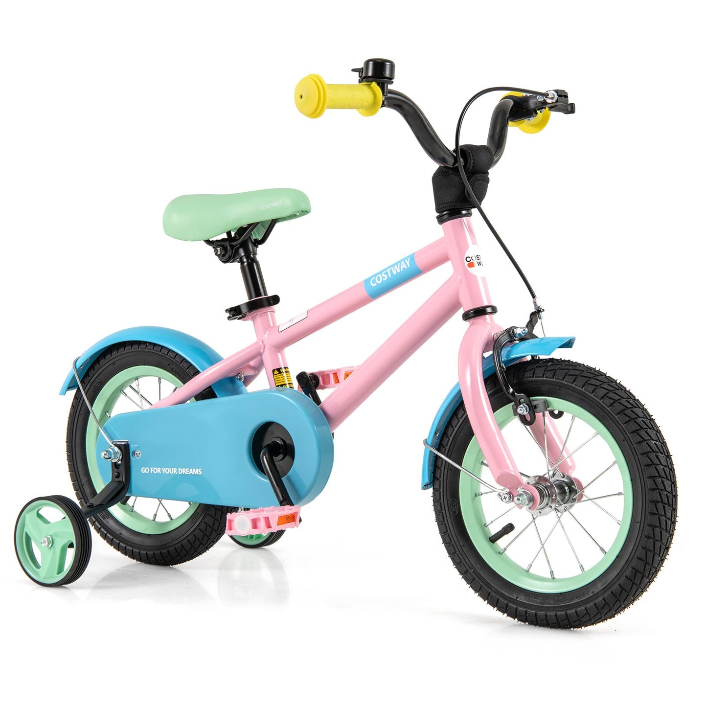 Kids Bike with Adjustable Handlebar and Saddle Pink-18 Inches