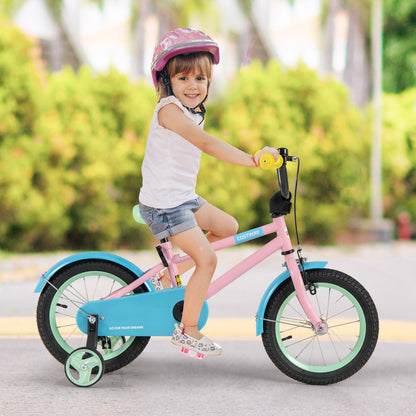 Kids Bike with Adjustable Handlebar and Saddle Pink-18 Inches