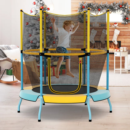 48 Inch Toddler Trampoline with Safety Enclosure Net-Orange