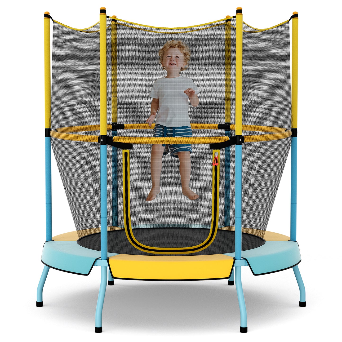 48 Inch Toddler Trampoline with Safety Enclosure Net-Orange