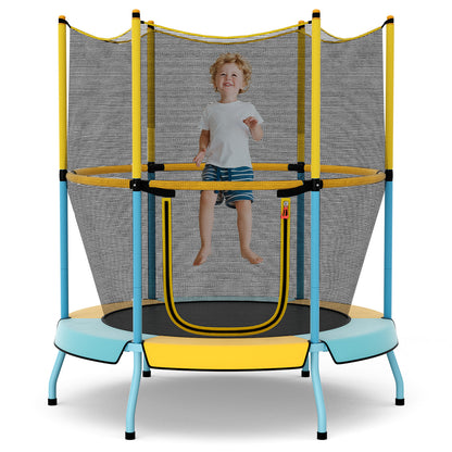 48 Inch Toddler Trampoline with Safety Enclosure Net-Orange