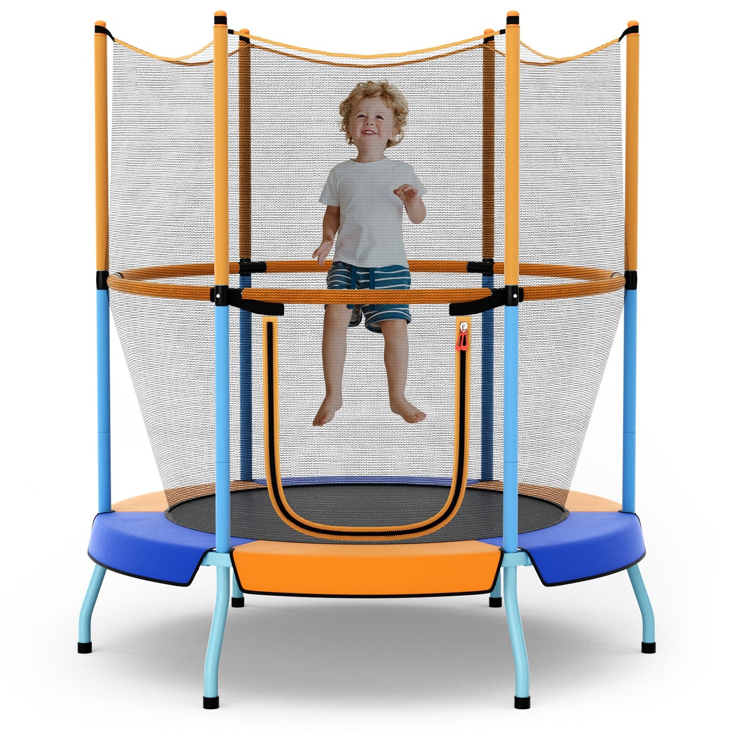 48 Inch Toddler Trampoline with Safety Enclosure Net-Orange