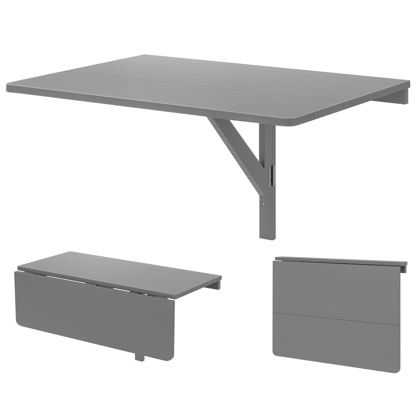 Space Saver Folding Wall-Mounted Drop-Leaf Table-Black