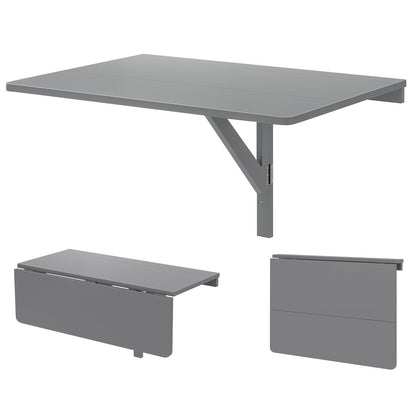 Space Saver Folding Wall-Mounted Drop-Leaf Table-Black