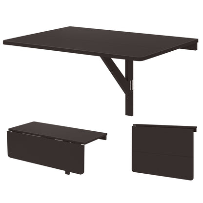 Space Saver Folding Wall-Mounted Drop-Leaf Table-Black
