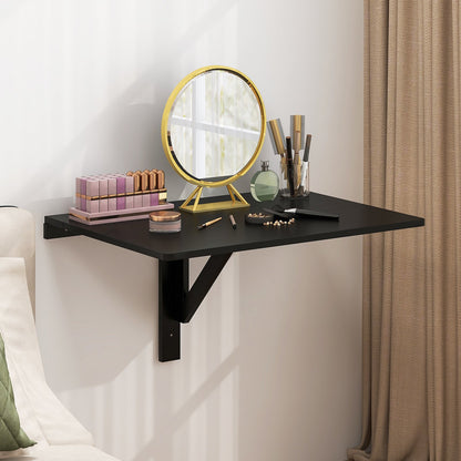 Space Saver Folding Wall-Mounted Drop-Leaf Table-Black