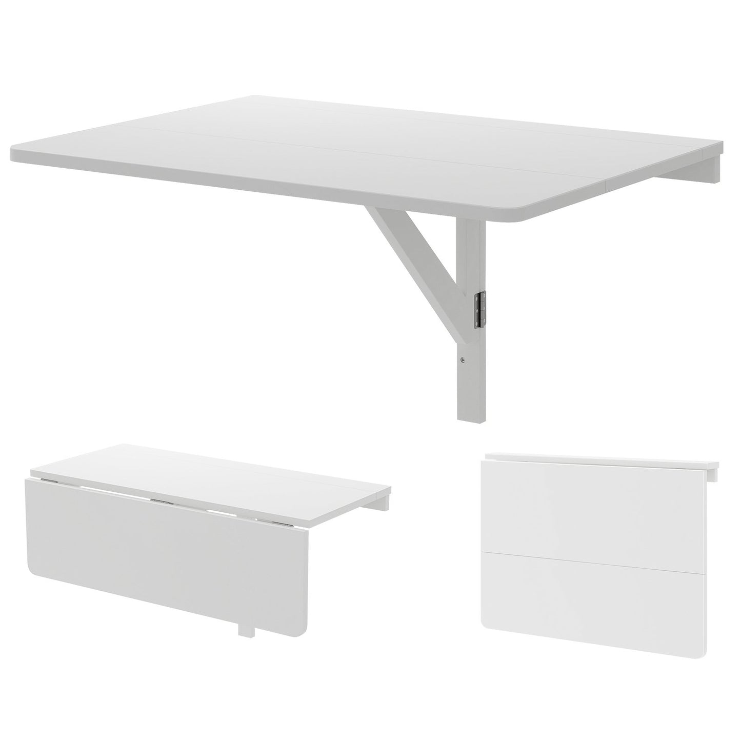 Space Saver Folding Wall-Mounted Drop-Leaf Table-Black