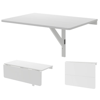 Space Saver Folding Wall-Mounted Drop-Leaf Table-Black